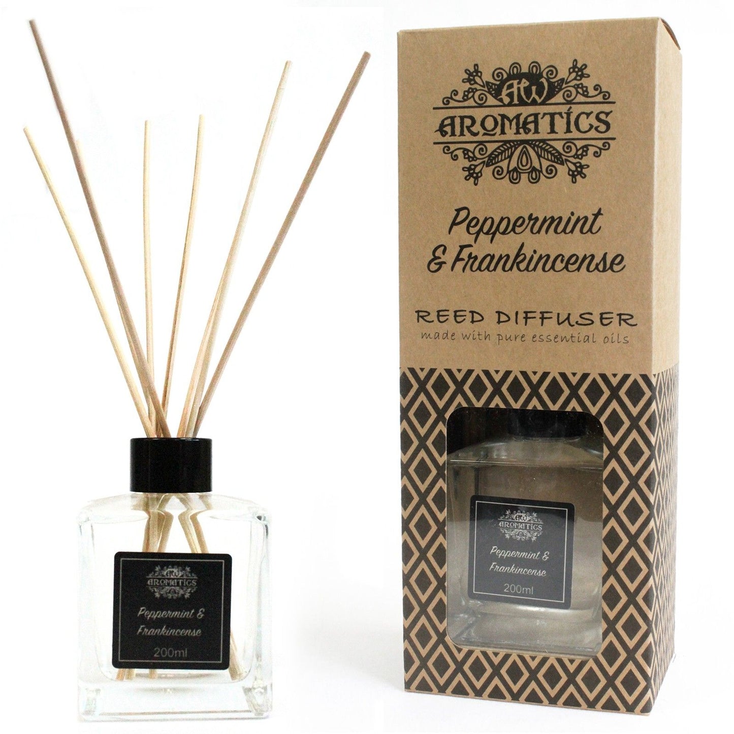 200ml Peppermint & Frankincense Essential Oil Reed Diffuser - Zen Aroma Co.